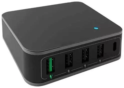 Сетевое зарядное устройство TFN 5 портов QC+PD 40W black