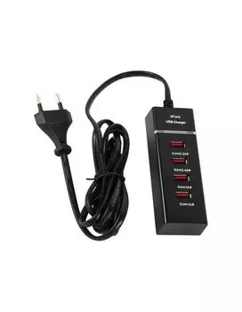 Сетевое зарядное устройство-удлинитель Red Line 4 USB (модель P-1), Fast Charger, 1,5м, компактный, черный УТ000029870