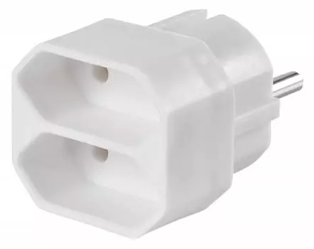 Сетевой переходник Buro BU-PS2F-W (2 розетки) белый