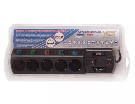 Сетевой фильтр Most EHV 5м (5 розеток) черный