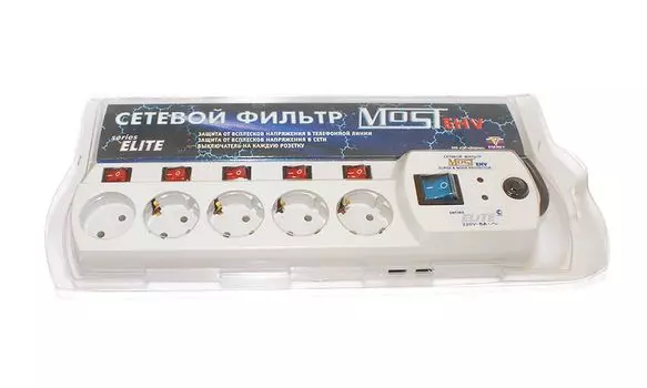 Сетевой фильтр Most EHV белый 5м + защита от 380 V