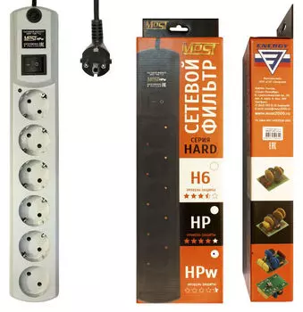 Сетевой фильтр Most HPw 2м (6 розеток) белый