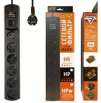 Сетевой фильтр Most HPw 5м (6 розеток) черный