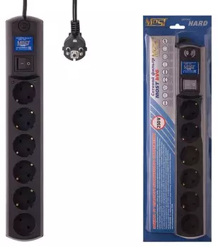 Сетевой фильтр Most HV6 2м (6 розеток) черный