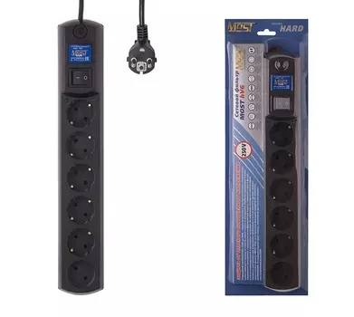 Сетевой фильтр Most HV6 черный 2м + защита от 380 V