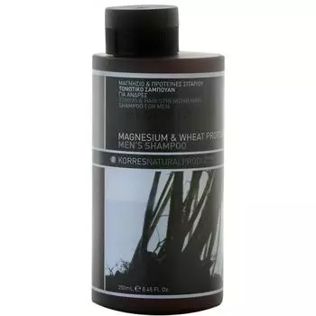 Шампунь для мужчин Korres магний и протеины пшеницы, 250 мл, тонизирующий и укрепляющий