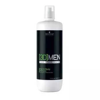 Шампунь для волос и тела Schwarzkopf Professional 3D Men Hair&amp;body Shampoo, 1 л, для волос и тела