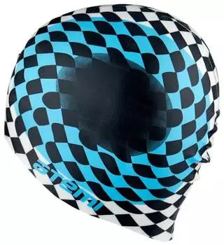 Шапочка для плавания Atemi, силикон, чёрно-белая (клетка), PSC421