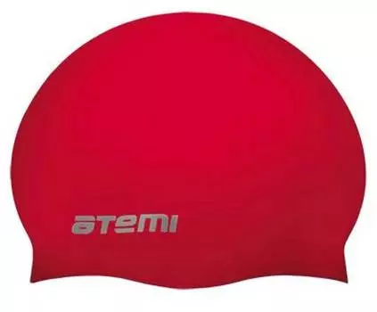 Шапочка для плавания Atemi, силикон, красная, SC309