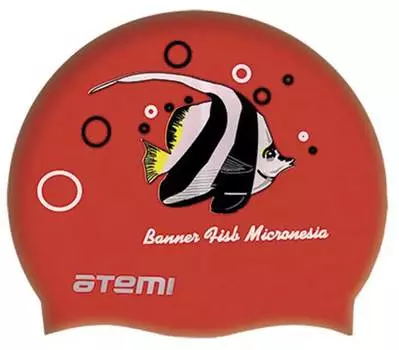 Шапочка для плавания Atemi, силикон (рыбка), PSC404