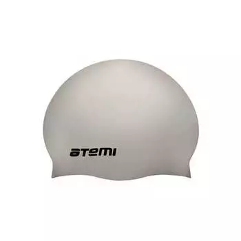 Шапочка для плавания Atemi, тонкий силикон, серебро, TC408
