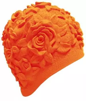 Шапочка для плавания Indigo Объемный рис Розы латекс оранжевый E1