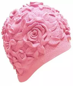 Шапочка для плавания Indigo Объемный рис Розы латекс розовый P3