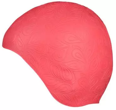 Шапочка для плавания INDIGO резиновая женская с рисунком, IN080, Розовый,