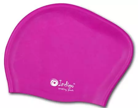 Шапочка для плавания силиконовая длинные волосы INDIGO, 812 SC, Цикламеновый,