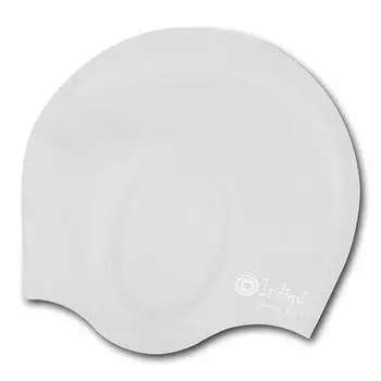 Шапочка для плавания силиконовая INDIGO анатомическя форма, 409 SC, Белый,