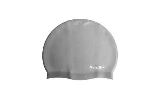 Шапочка для плавания силиконовая, серая (swimming cap)