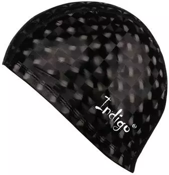 Шапочка для плавания ткань прорезиненная с эффектом 3D INDIGO, IN047, Черный,