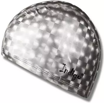 Шапочка для плавания ткань прорезиненная с эффектом 3D INDIGO, IN047, Серый металлик,