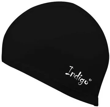 Шапочка для плавания ткань прорезиненная с PU пропиткой INDIGO, IN048, Черный,
