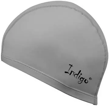 Шапочка для плавания ткань прорезиненная с PU пропиткой INDIGO, IN048, Серый металлик,