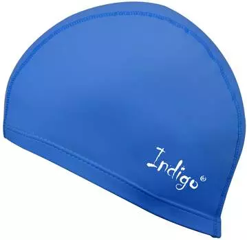 Шапочка для плавания ткань прорезиненная с PU пропиткой INDIGO, IN048, Синий,