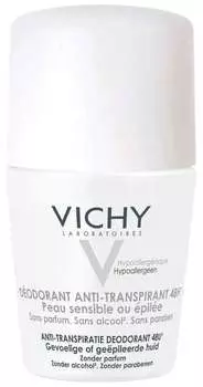 Шариковый дезодорант для очень чувствительной кожи Vichy 48 часов, 50 мл.