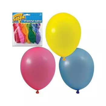 Шары воздушные 10 (25 см), комплект 10 шт., 10 пастельных цветов, в упаковке с европодвесом, 1111-0104, (10 шт.)