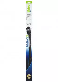 Щетка стеклоочистителя комплект VALEO Silencio, 650мм/26", 380мм/15", боковой зажим, бескаркасная, передняя, 2 шт, 577839