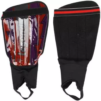 Щитки футбольные INDIGO с защитой щиколотки, 1512, Фиолетово-оранжевый, M-L