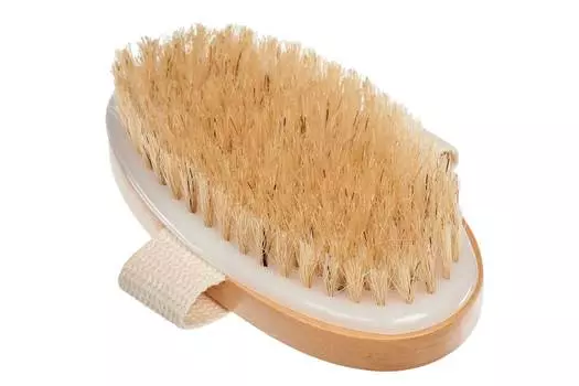 Щётка для сухого массажа Bradex из чайного дерева с щетиной кабана с ремешком