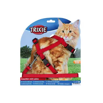 Шлейка с поводком для крупных кошек TRIXIE 34-57 см *13 мм