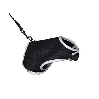 Шлейка-жилетка мягкая с поводком для крупных кошек TRIXIE, XL 36-54 см 1,2 м черный