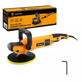 Шлифмашина полировальная сетевая DEKO ZKP1500 PRO, 180 мм, 1500 Вт, плавный пуск