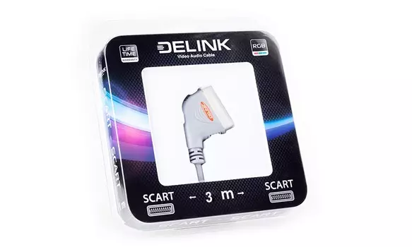 Шнур Delink SCART-SCART 3,0м Grey