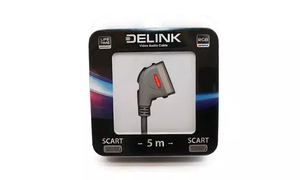Шнур Delink SCART-SCART 5,0м Grey