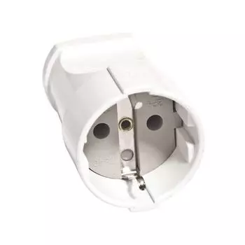 Штепсель с заземл. бел. 16А 250В (еврослот) UNIVersal А102