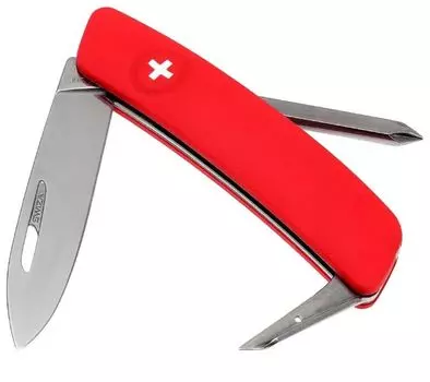 Швейцарский нож SWIZA D02 Standard, 95 мм, 6 функций, красный (блистер)