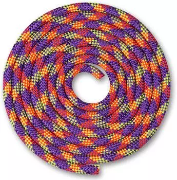 Скакалка для художественной гимнастики Утяжеленная 180 г INDIGO Мультицвет №1, SM-360, Фиолетово-кораллово-лимонный, 3 м