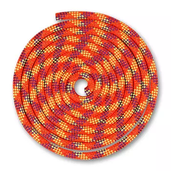 Скакалка для художественной гимнастики Утяжеленная INDIGO Люрекс SM-124 3 м Кораллово-фиолетово-лимонно-золотистый