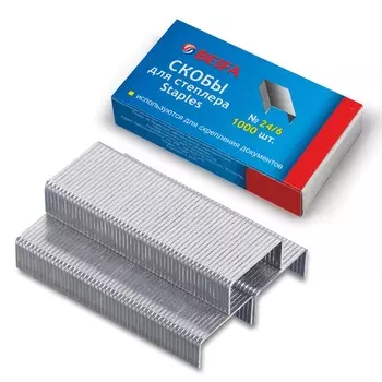 Скобы для степлера №24/6, 1000 штук, BEIFA (Бэйфа), до 30 листов, S211, (10 шт.)