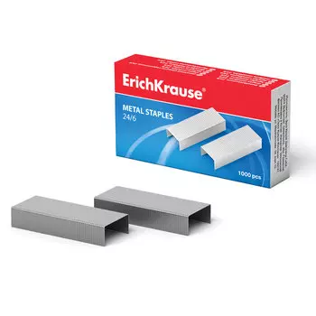 Скобы для степлера №24/6, 1000 штук, ERICH KRAUSE, до 20 листов, 1189, (20 шт.)