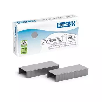 Скобы для степлера RAPID Standard №24/6, 1000 штук, в карт. коробке, до 20л, 24855600 (10 шт.)