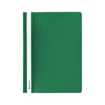Скоросшиватель пластиковый BRAUBERG, А4, 130/180 мкм, зеленый, 220414, (50 шт.)