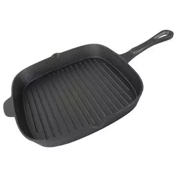 Сковорода-гриль квадратная чугунная GPR-26C, р-р 26 см, чугунная ручка