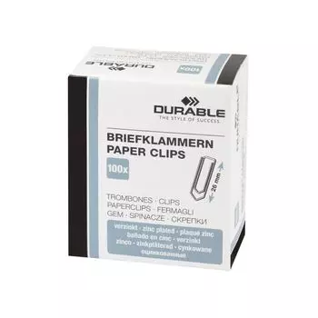 Скрепки DURABLE (Германия) 26 мм, оцинкованные, 100 шт., в картонной коробке, 1206-25, (20 шт.)