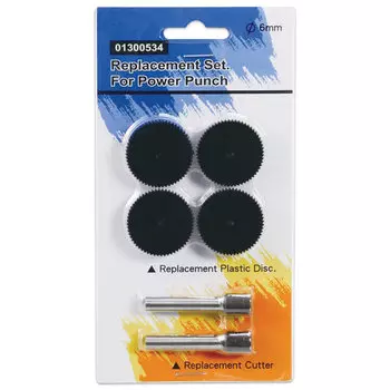 Сменные запасные части для дырокола KW-trio 9550, комплект 2 ножа и 4 пластиковых диска, блистер, -1300534