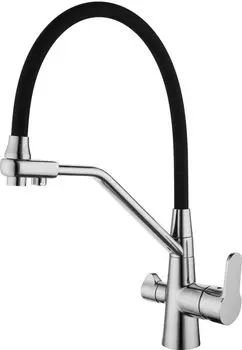 Смеситель для кухни D&amp;K Rhein.Marx (DA1391901) с подключением к фильтру гибкий излив хром
