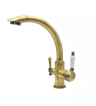 Смеситель с подключением фильтра (2в1) MILACIO Castellon Ceramic, бронза (MC.513.BR)