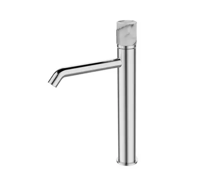 Смеситель высокиий для раковины Bronze de Luxe FOCUS хром/мрамор (24615CM)